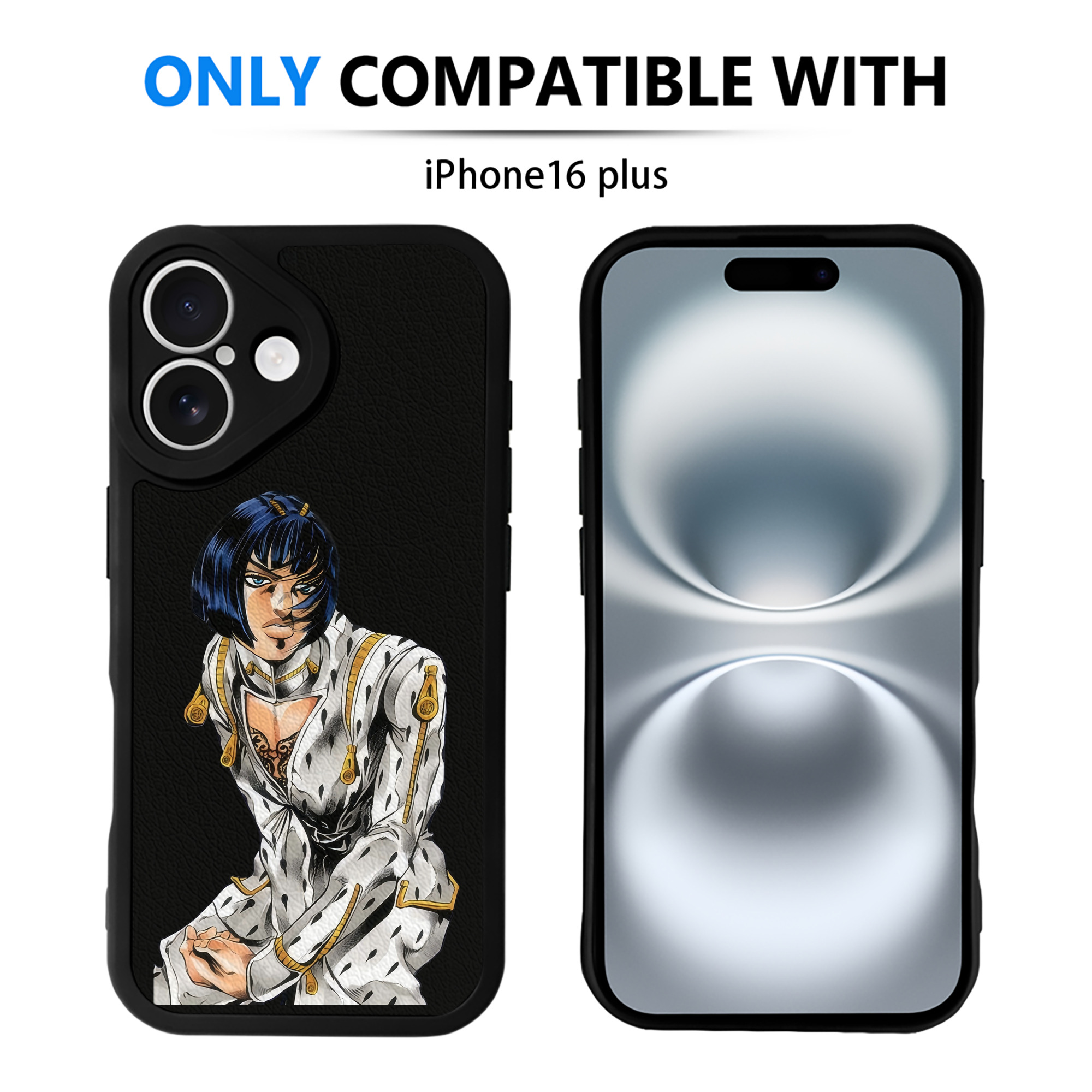 （画像用） ジョジョの奇妙な冒険 ブローノ?ブチャラティ JoJo's Bizarre Adventure Bruno Bucciarati 【iPhone 16シリーズ対応】シリコンスマホケース（レザー調） 材質：シリコン